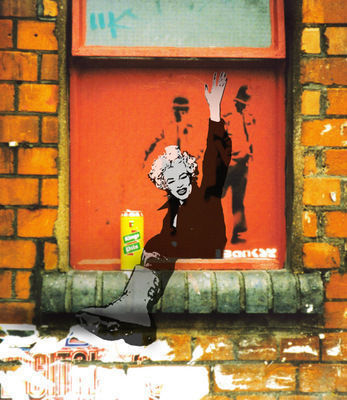 uk graffiti artist banksy. to graffiti artist Banksy